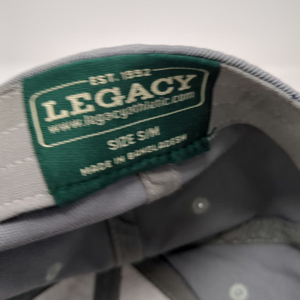 Legacy Baseball Cap Gray M Fitted Script P Embroidered Nylon Blend Stretch Hat