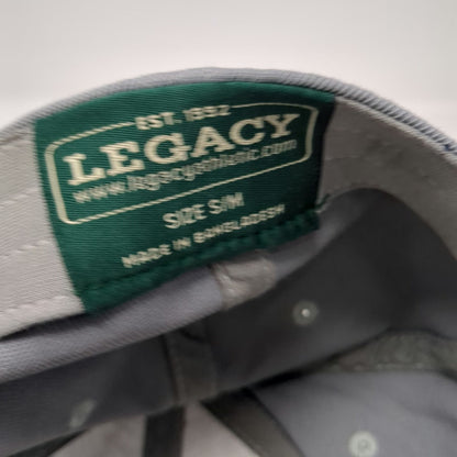 Legacy Baseball Cap Gray M Fitted Script P Embroidered Nylon Blend Stretch Hat