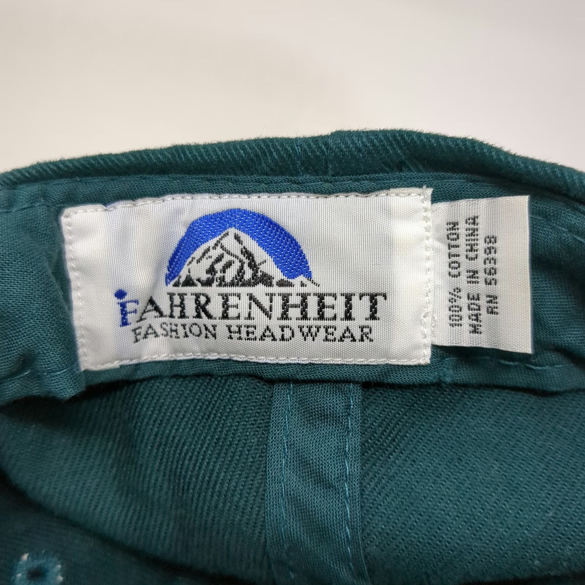 Fahrenheit Baseball Cap Green One Size CC Embroidered Logo Strapback Cotton Hat