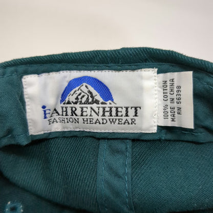 Fahrenheit Baseball Cap Green One Size CC Embroidered Logo Strapback Cotton Hat