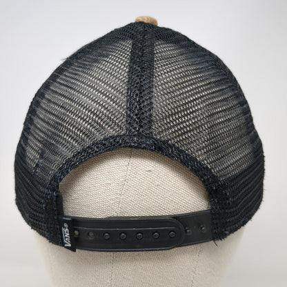 Vans Trucker Hat One Size Blue Beige Corduroy Snapback Mesh Back Skateboard Logo