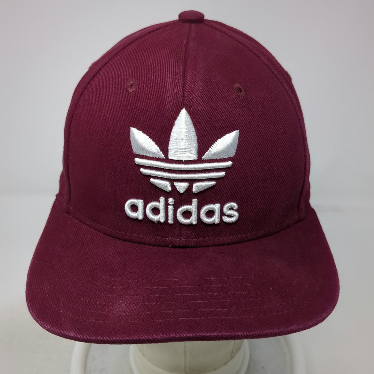 Adidas Snapback Red One Size Trefoil Logo Hat Embroidered Cotton 6-Panel Cap