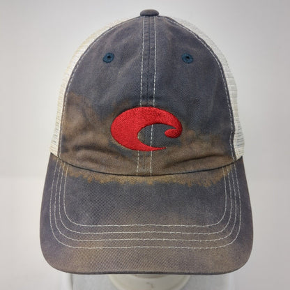 Costa Del Mar Logo Strapback Trucker Hat Blue One Size Mesh Back 6 Panel