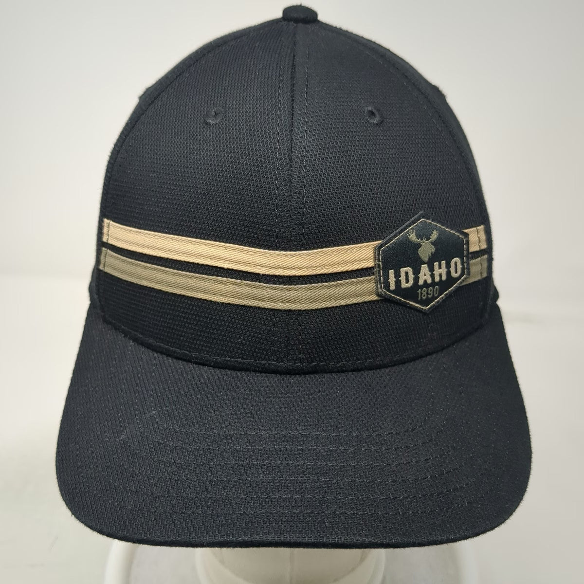 G54 Snapback Hat Black One Size Idaho 1890 Moose Patch Striped Performance Mesh