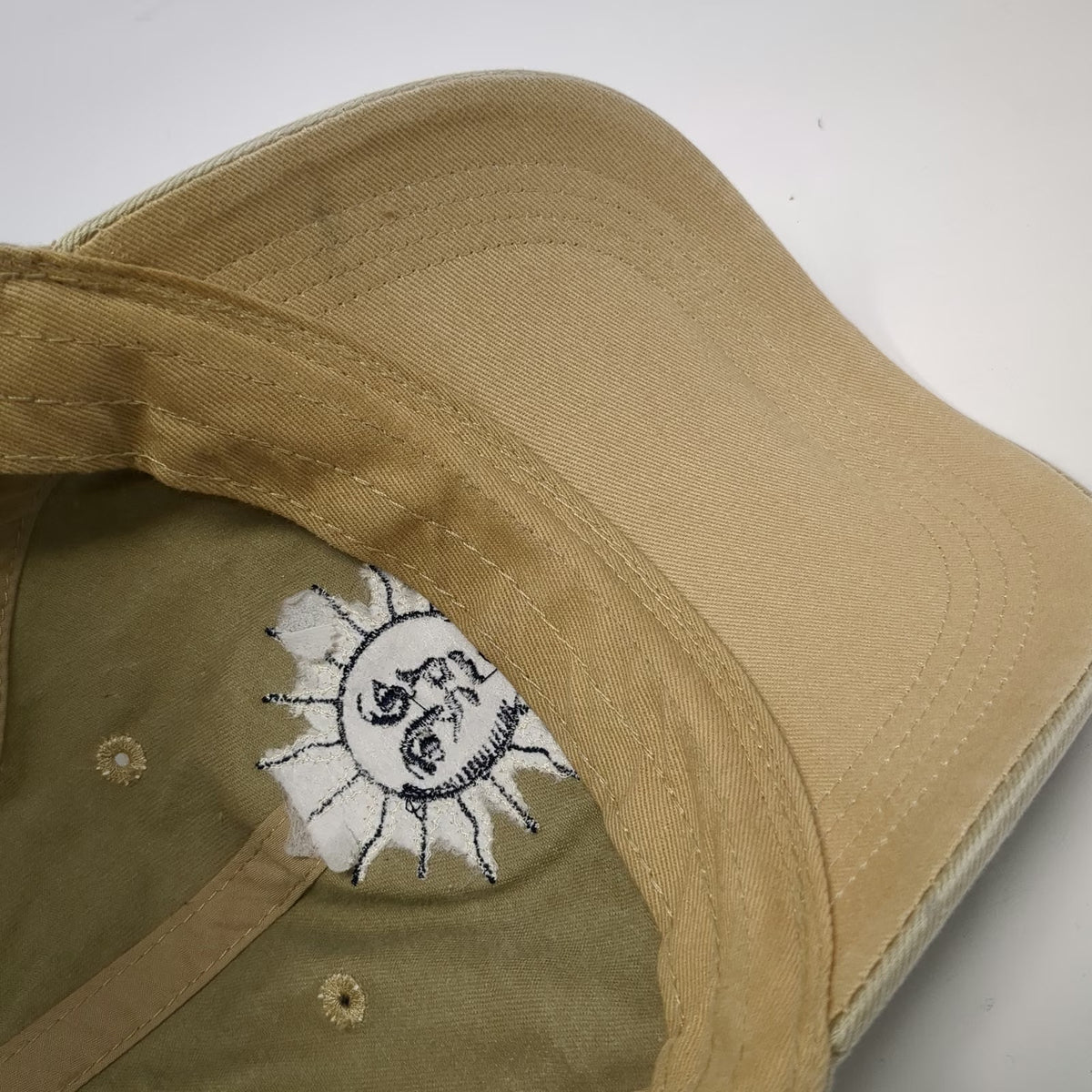 Ouray Sportswear Sun Valley Sun Face Beige Baseball Cap One Size Hat Strapback