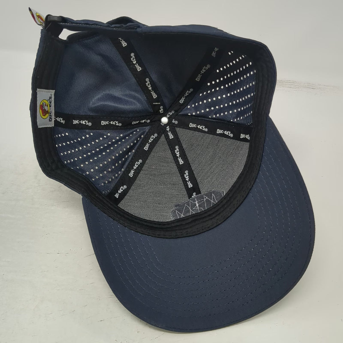 Buc-ee's Baseball Cap Blue One Size Laser Perforated Adjustable Mascot Logo hat