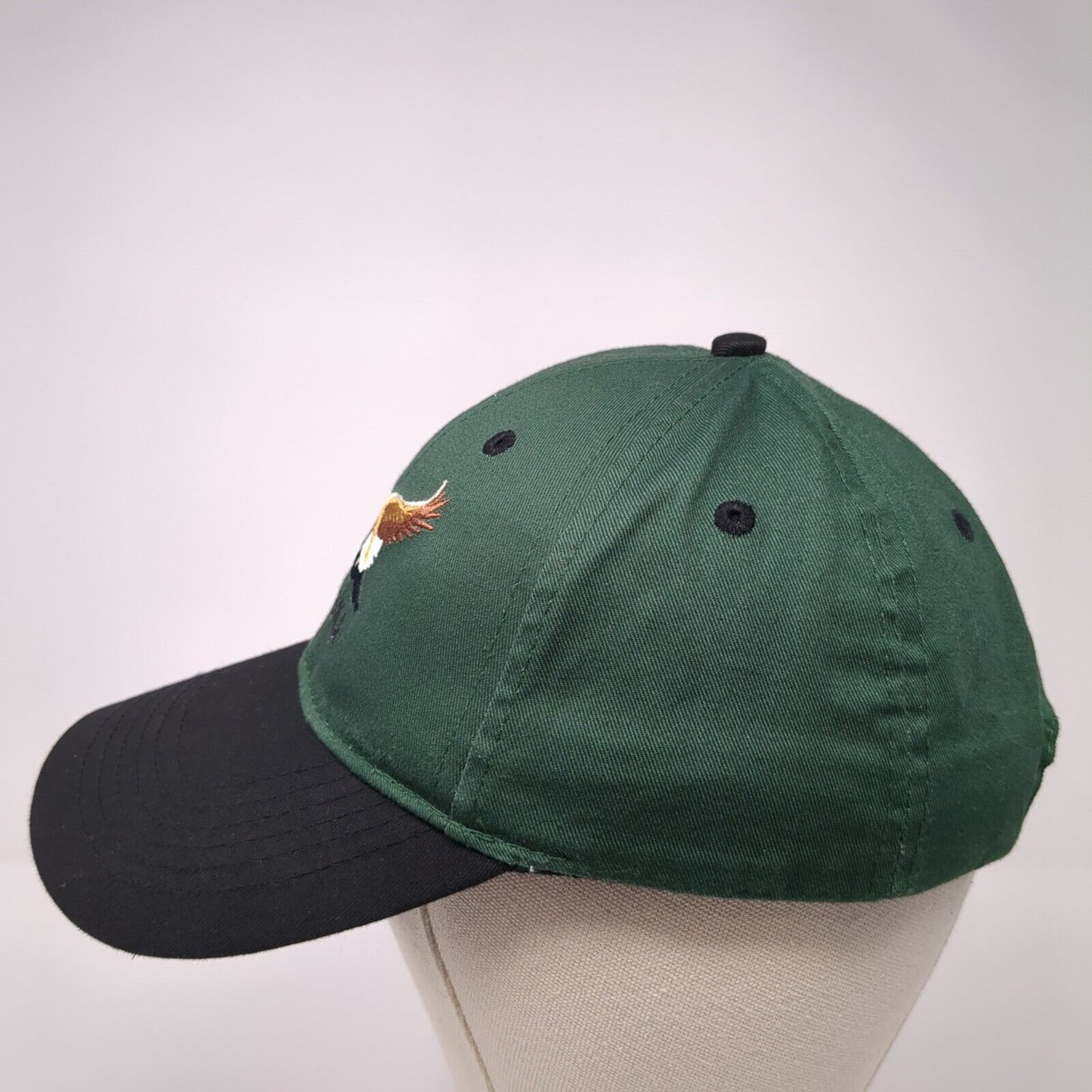 Alaska Bald Eagle Strapback Hat Green One Size Adjustable Colorblock