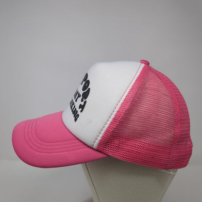 Support Day Drinking Snapback Trucker Hat Pink One Size Mesh Back