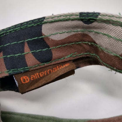 Alternative Apparel Visor Green Camo One Size jk livin Embroidered Strapback Hat