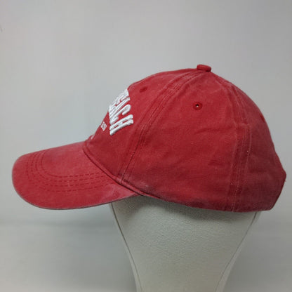 Lucky 7 USA Men's Strapback Hat Red Adjustable Embroidered Miami Beach Logo