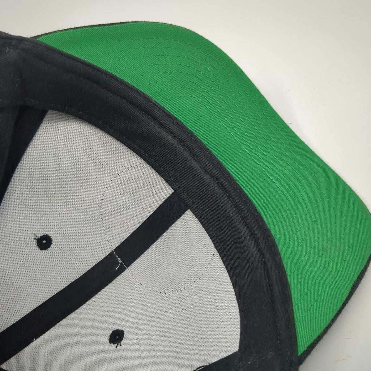 Shine Supply Snapback Black One Size Hat Flat Brim Green Underbrim Work Patch