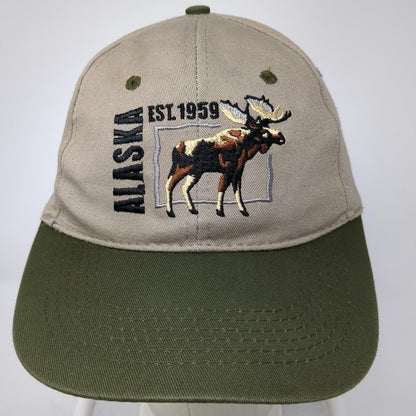 Tongass Trading Company Snapback Beige Green One Size Alaska Moose EST 1959 Hat