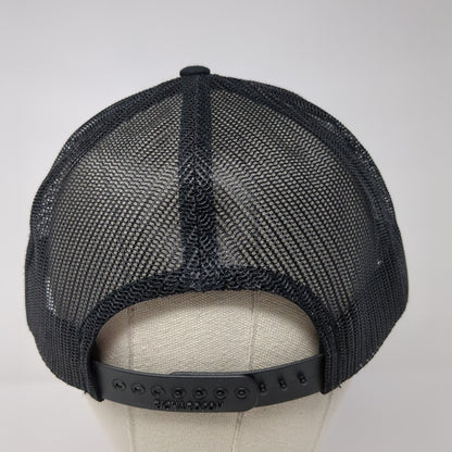 Richardson Snapback Trucker Hat Black One Size Mesh Back Embroidered Logo