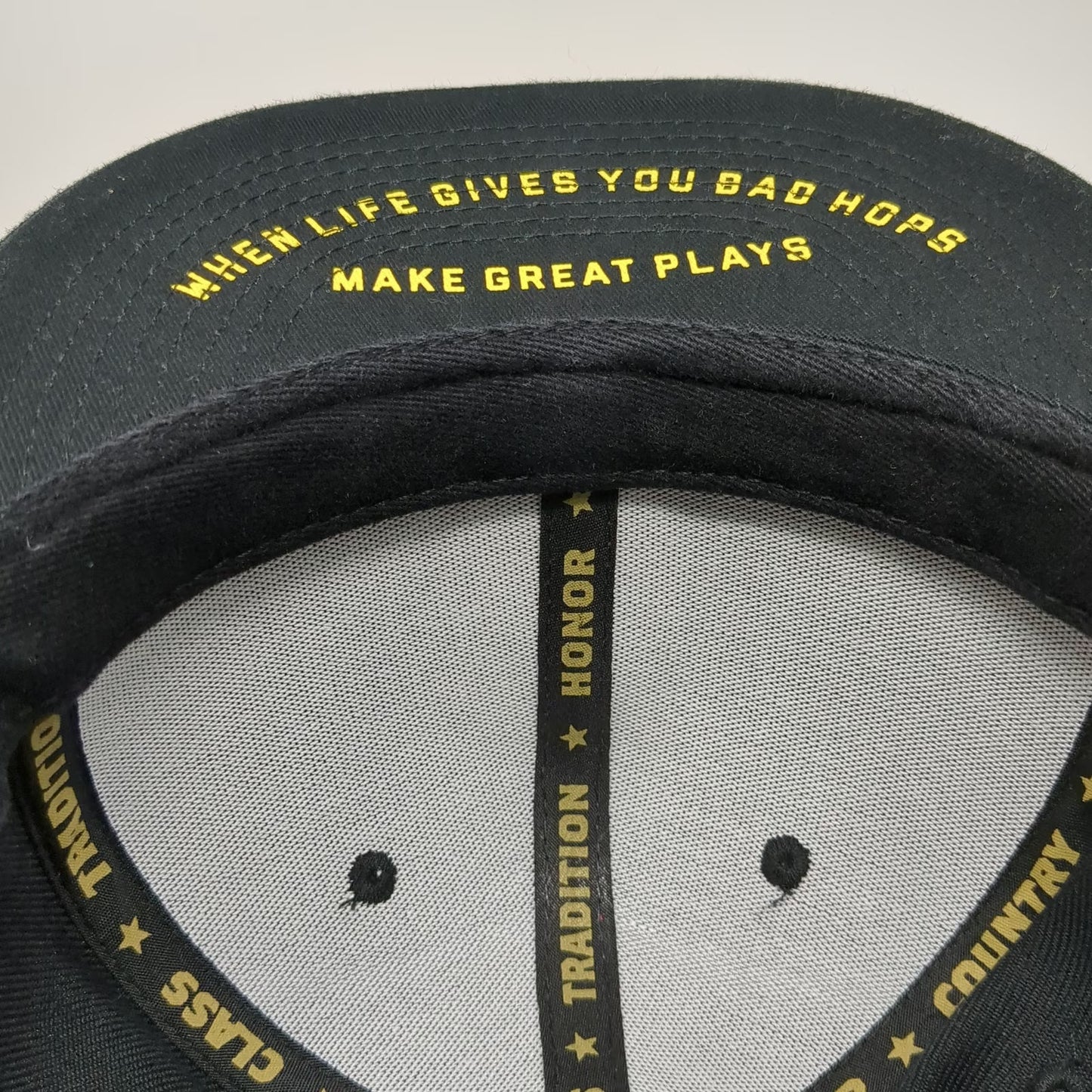 Baseballism Baseball Cap Black 7 1/4 Lemon Bad Hops Graphic Fitted Flat Brim Hat