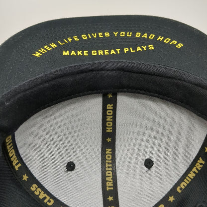 Baseballism Baseball Cap Black 7 1/4 Lemon Bad Hops Graphic Fitted Flat Brim Hat