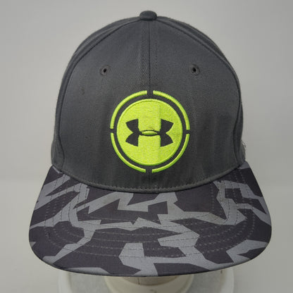 Under Armour Combine Fitted Hat Gray Large Embroidered Logo 6 Panel