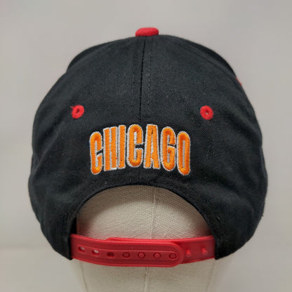 Chicago Snapback Hat Red Black Embroidered Logo Adjustable 100% Cotton