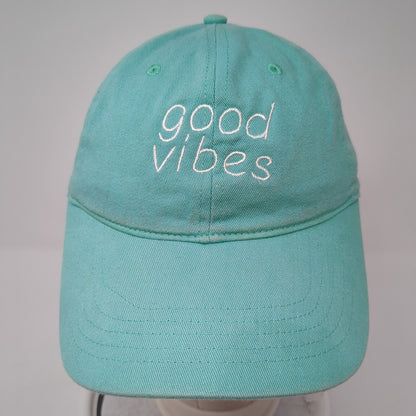 Good Vibes Slideback Hat Blue One Size Adjustable Embroidered 6 Panel WB