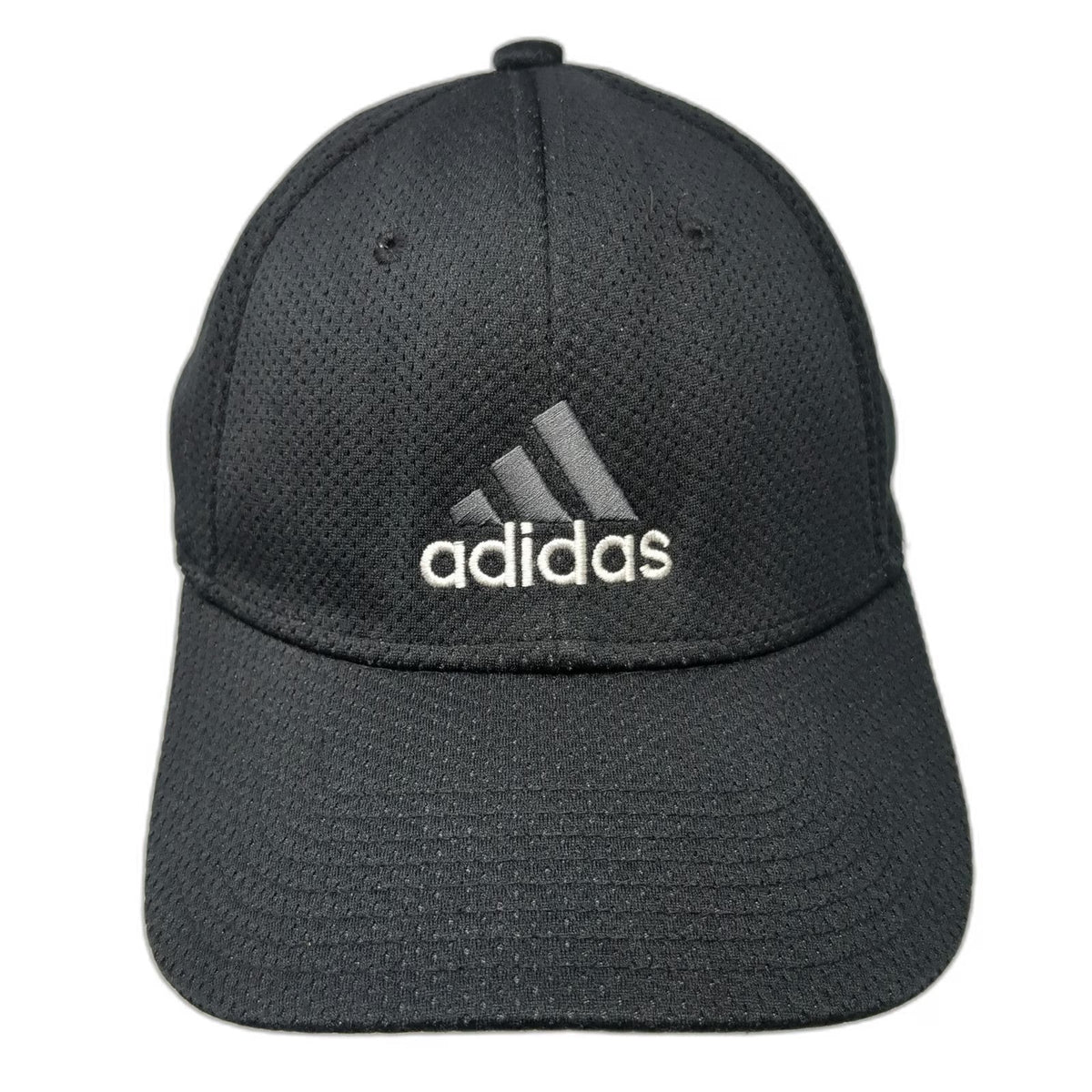 adidas Baseball Cap Black XL Performance Mesh Stretch Fit Climalite Athletic Hat