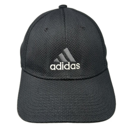 adidas Baseball Cap Black XL Performance Mesh Stretch Fit Climalite Athletic Hat