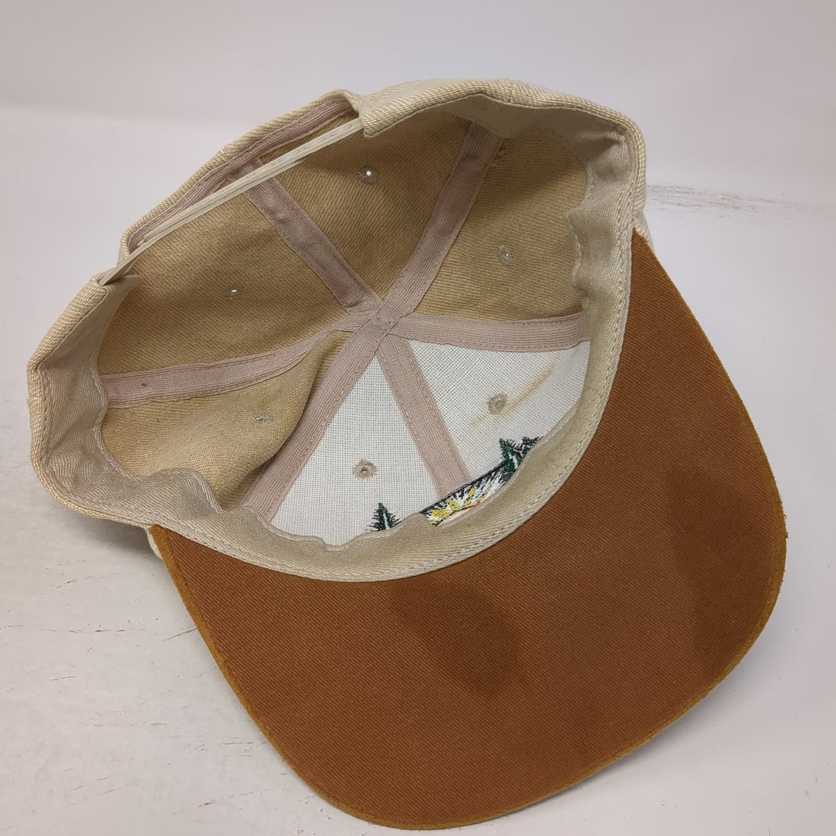 America's Legend Snapback Hat Beige One Size Boise Cascade Suede Brim Wildlife