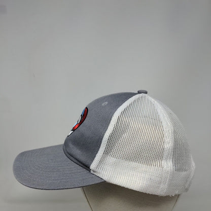 Port Authority Snapback Mesh Back Trucker Hat Gray One Size Embroidered