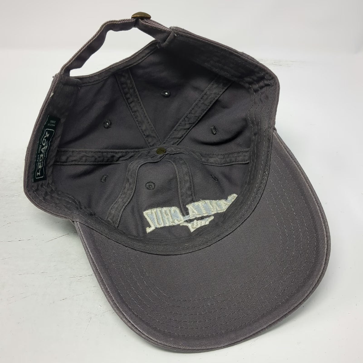 Legacy Santa Cruz Hang Loose Gray Baseball Cap One Size Shaka Logo Hat