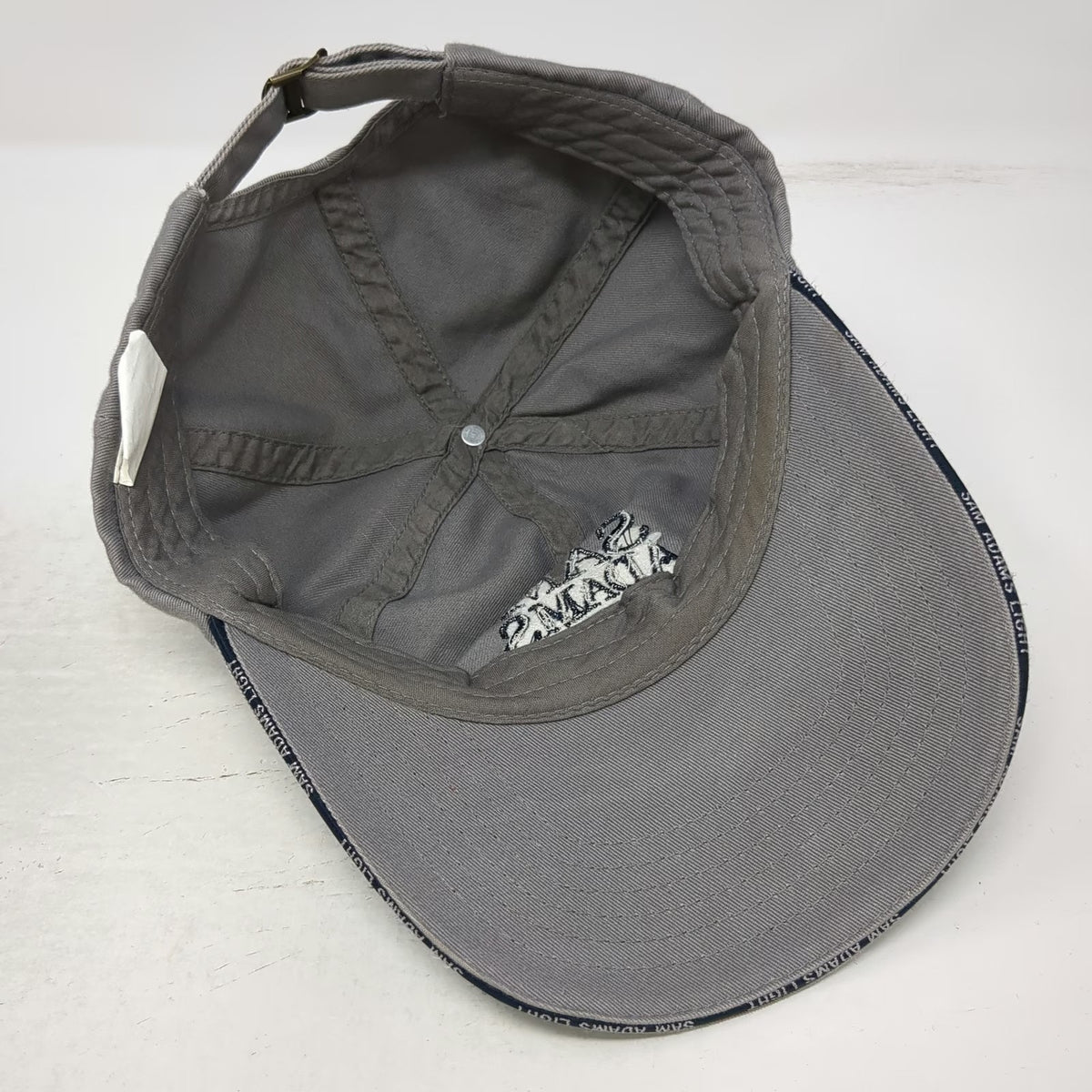 Sam Adams Light Baseball Cap Gray One Size Embroidered Logo Slideback Beer Hat