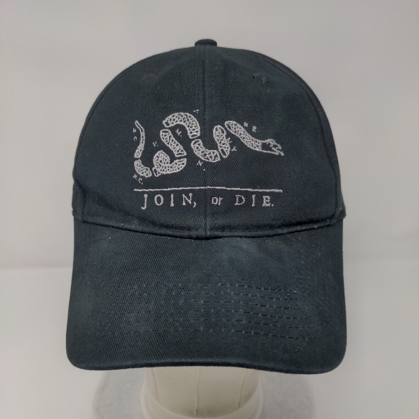 Join Or Die Strapback Hat Black OSFA Adjustable Embroidered 6 Panel Rothco