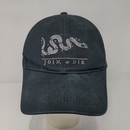Join Or Die Strapback Hat Black OSFA Adjustable Embroidered 6 Panel Rothco