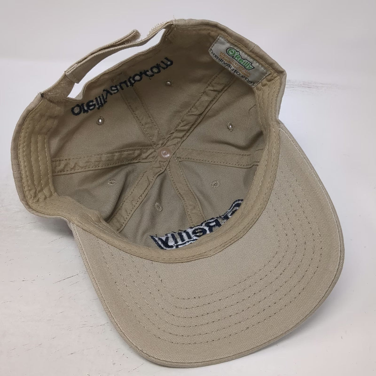 O'Reilly Auto Parts Baseball Cap Beige One Size Strapback Embroidered Logo Hat