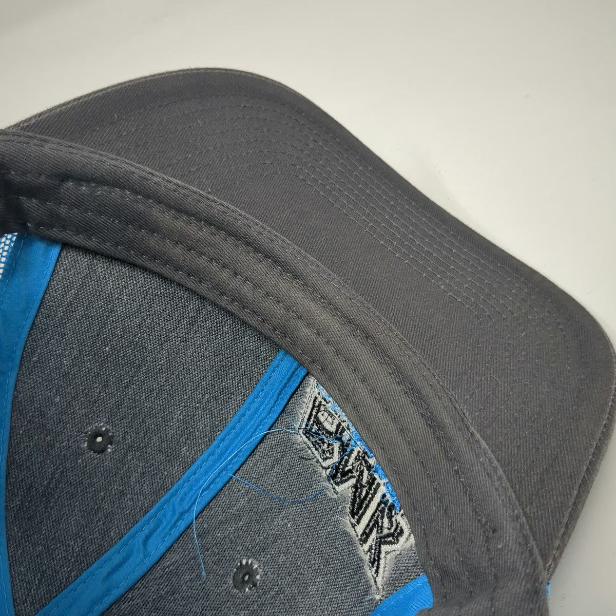 Port Authority Trucker Hat Gray Blue One Size Mesh Snapback Embroidered Logo