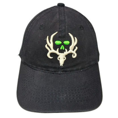 Outdoor Cap Baseball Cap Black One Size Strapback Mesh Deer Skull Antlers Hat