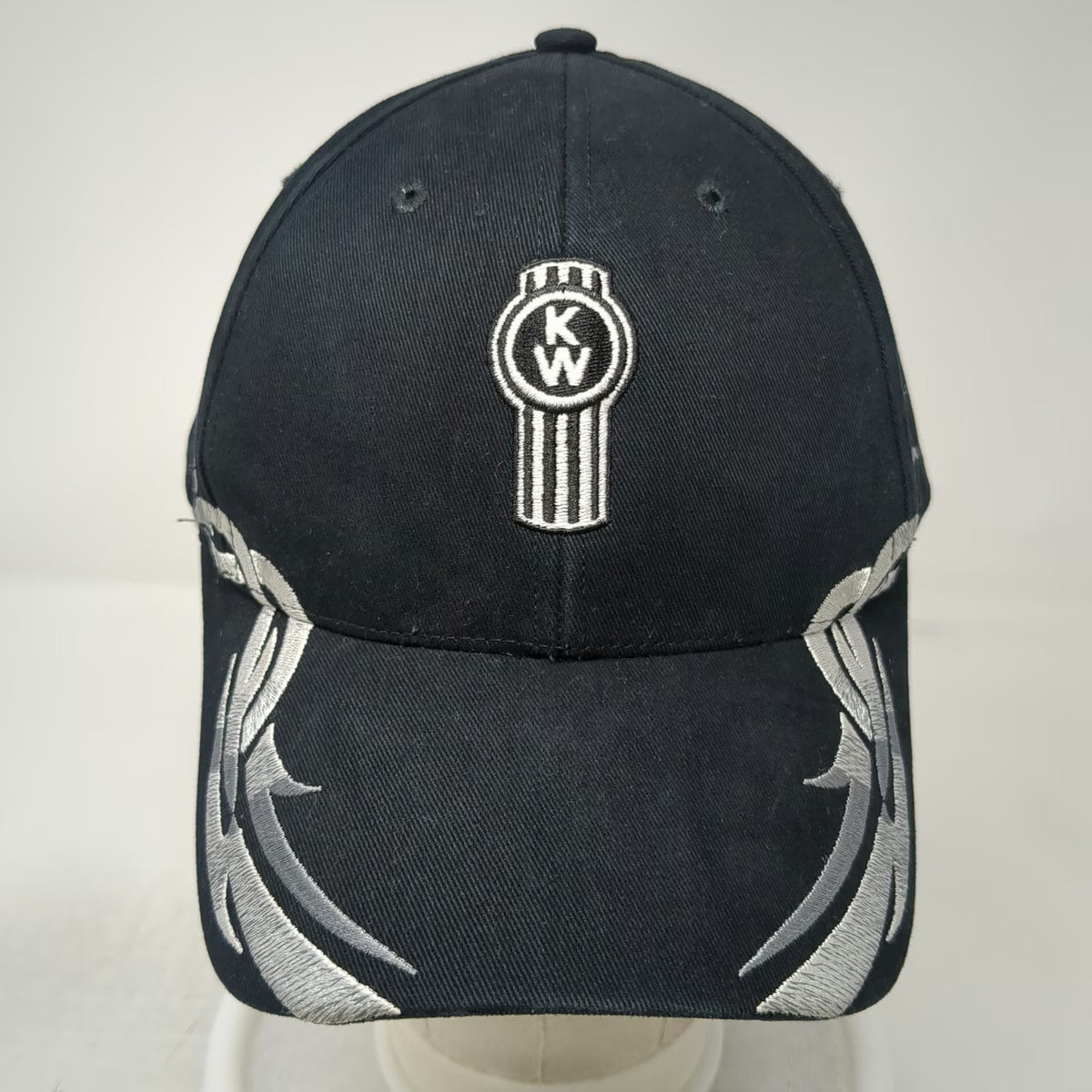 Kenworth Logo Black Silver White One Size Baseball Cap Hat World's Best Flame