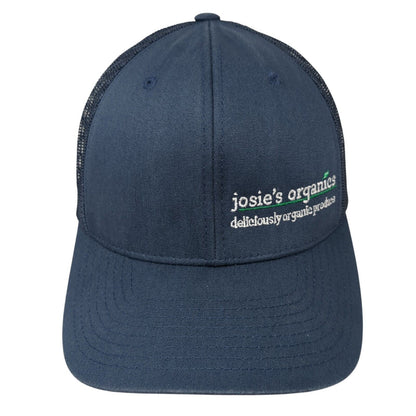 Josie's Organics Snapback Trucker Hat Blue One Size Mesh Back Yupoong
