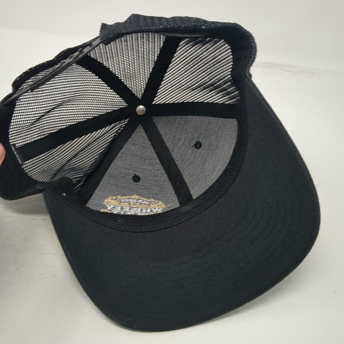 Richardson Trucker Hat Black One Size Old Town Whiskey Society Mesh Curved Brim
