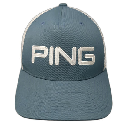 Ping Trucker Hat Blue White One Size Snapback Mesh Back Golf 110 Flexfit Tech