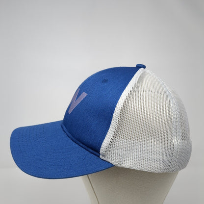 Letter W Snapback Trucker Hat Blue OS Adjustable Mesh Back Port Authority