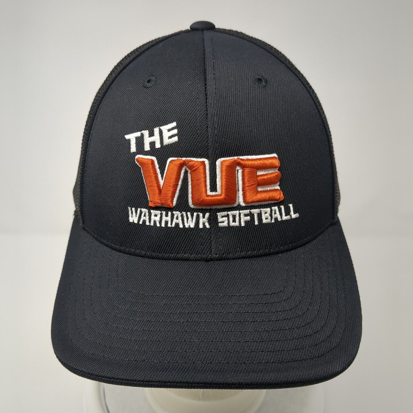 The Vue Warhawk Softball Fitted Mesh Back Trucker Hat Black 7 3/8-8