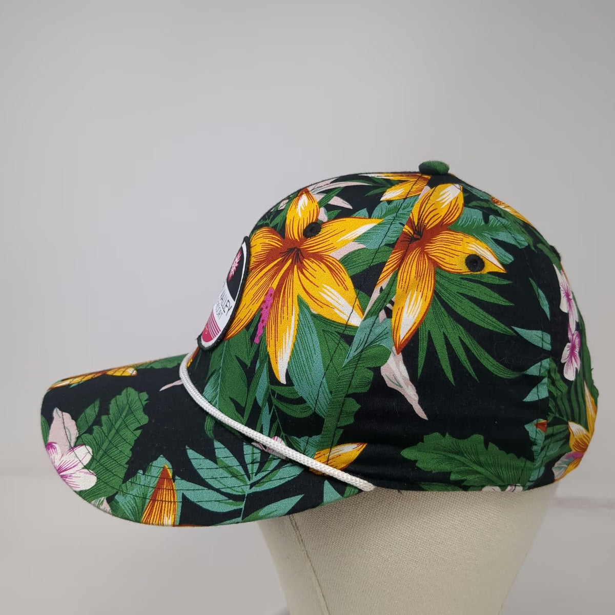 Pukka Sun Valley Golf Resort Idaho Hat Snapback Black Tropical Floral One Size