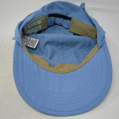 L.L.Bean 5 Panel Blue Hat M Neck Flap Sun Cape Buzz Off Insect Shield Adjustable
