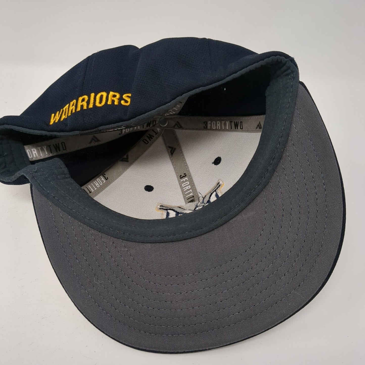M Warriors Fitted Hat Blue S-M Embroidered Pacific Headwear 3FortyTwo