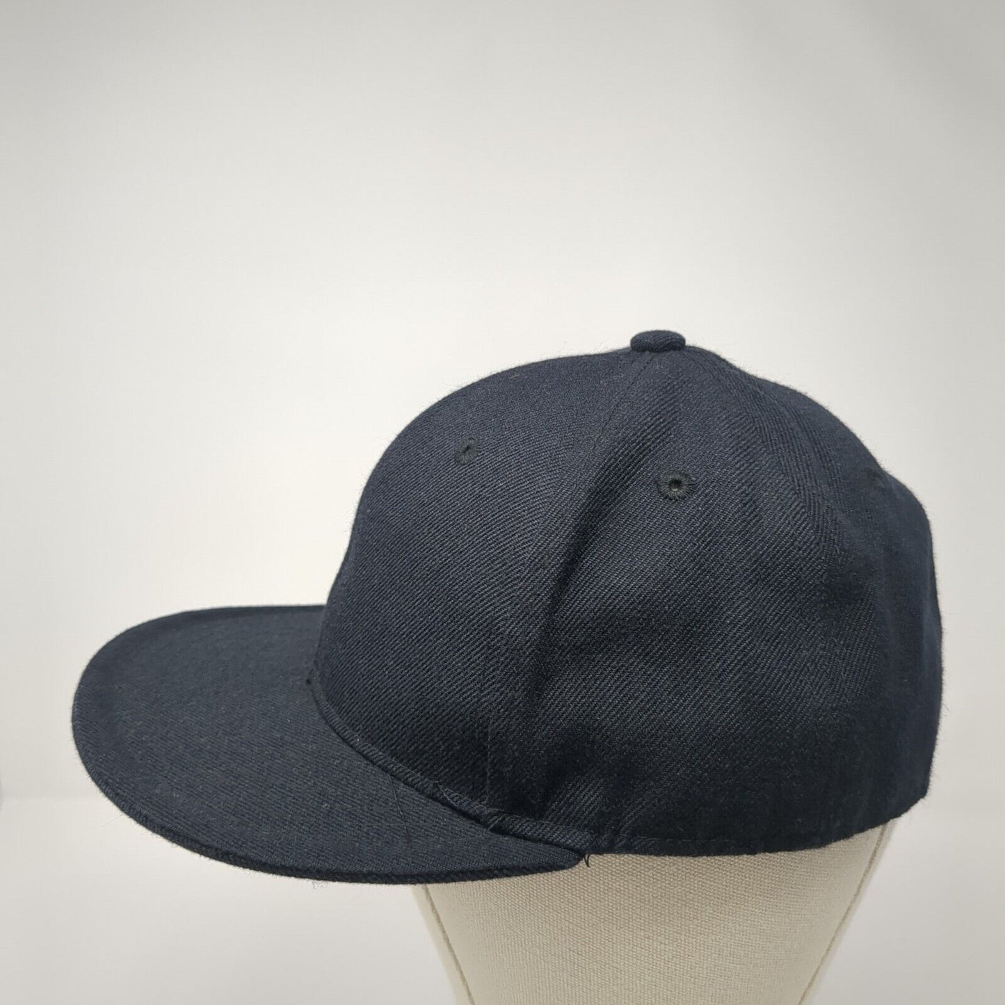 KB ETHOS Fitted Baseball Cap Black Size 7 1/8 Vented Holes 6 Panel Blank