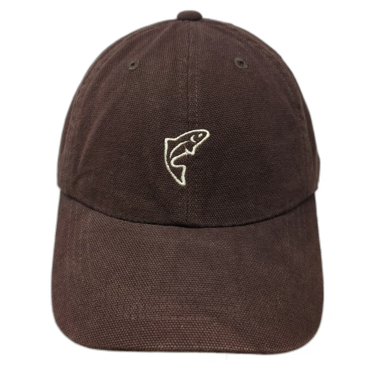Trout Unlimited Baseball Cap Brown One Size Embroidered Fish Logo Hat Cotton