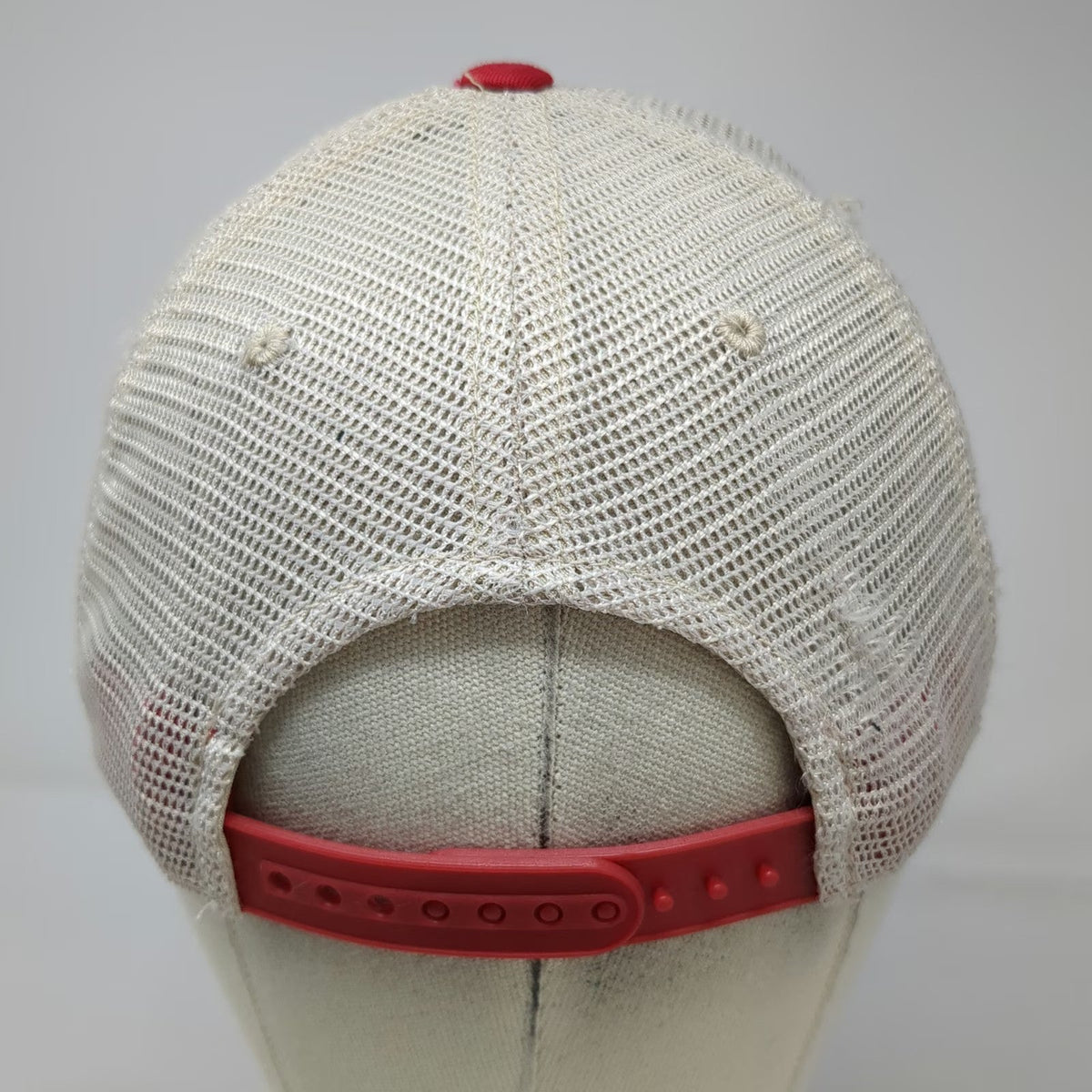 Utah Utes NCAA Captivating Trucker Hat Red Beige One Size Mesh Back Snapback