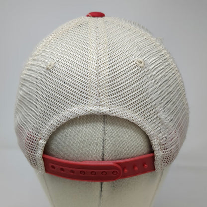 Utah Utes NCAA Captivating Trucker Hat Red Beige One Size Mesh Back Snapback