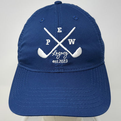 Legacy Baseball Cap Blue One Size Crossed Golf Clubs Est 2023 Strapback Hat