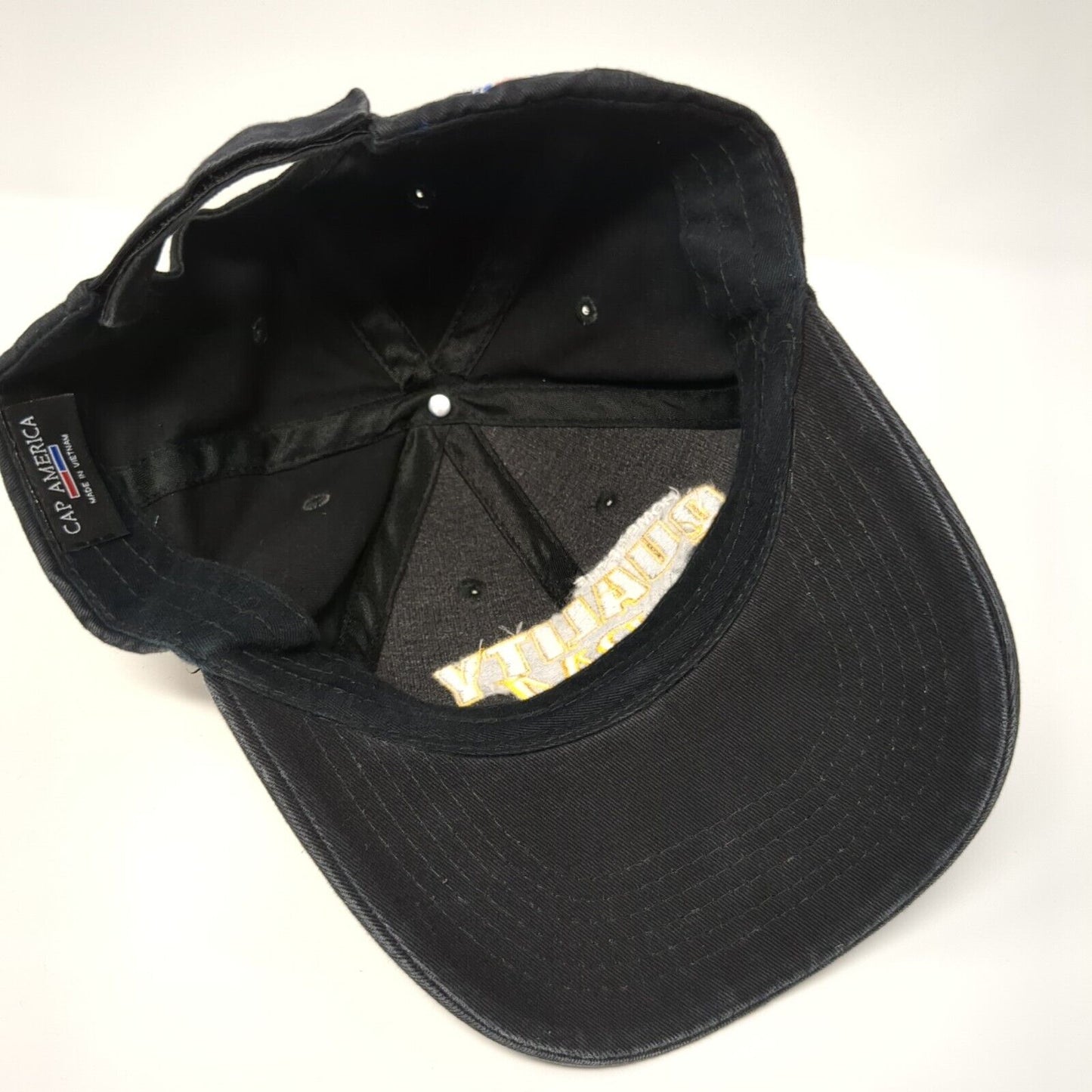 Home Of The Quality PM Strapback Hat Black One Size 6 Panel Cap America