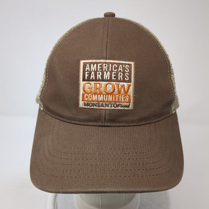 America's Farmers Grow Communities Monsanto Fund Trucker Hat Brown OS Mesh Back