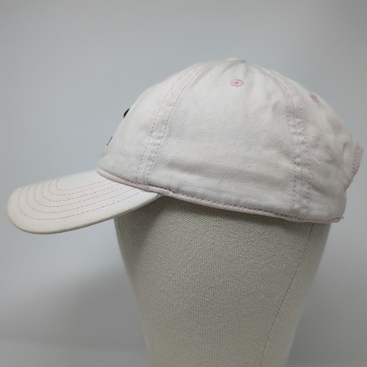 Adidas Baseball Cap Pink One Size Trefoil Logo Slideback Gray Underbrim Hat